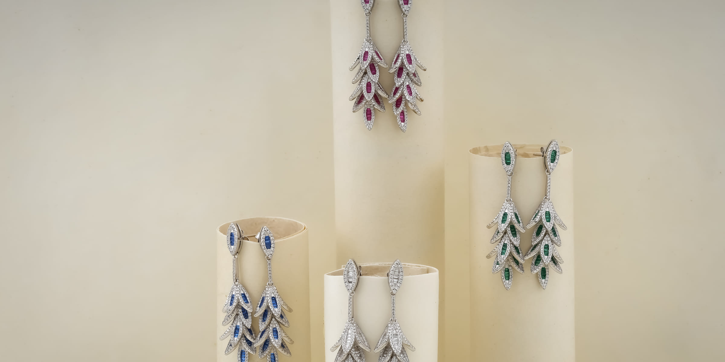 Monstera Tourmaline Botanical Earrings